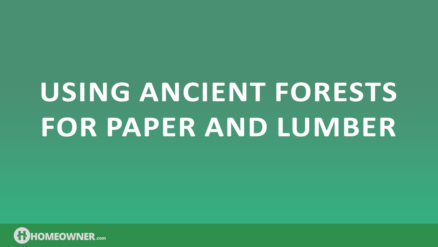 Using Ancient Forests for Paper and Lumber
