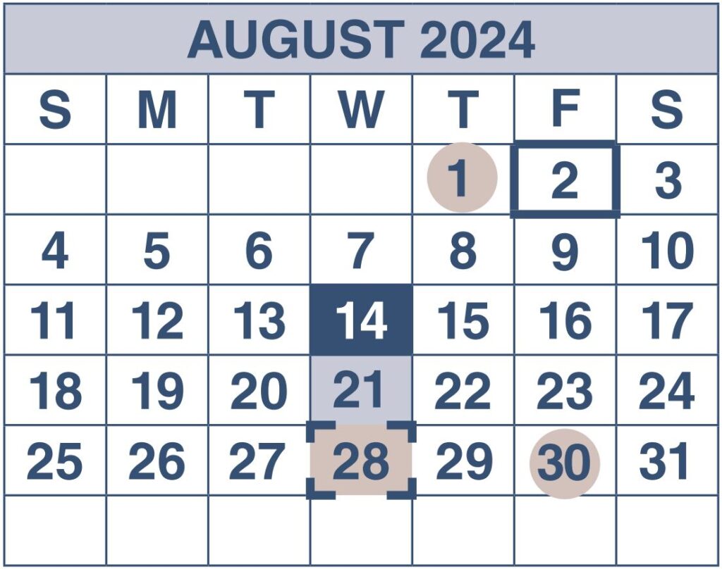 August 2024 - SSDI & SSI Payment Schedule