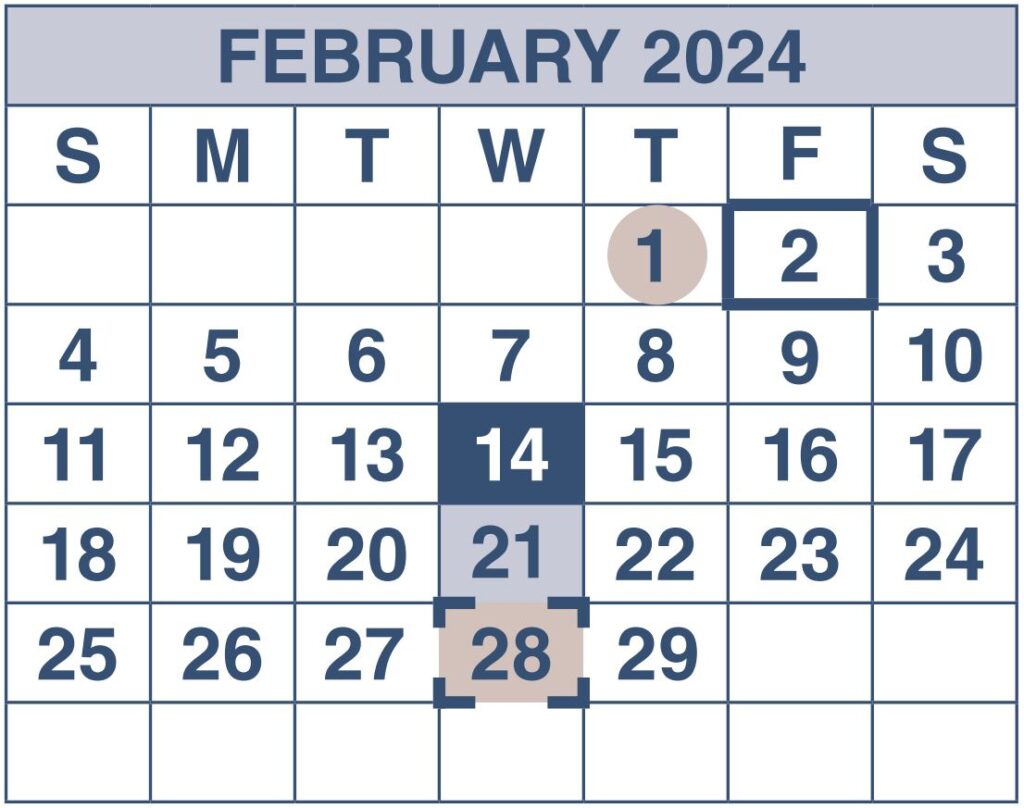 February 2024 - SSDI & SSI Payment Schedule