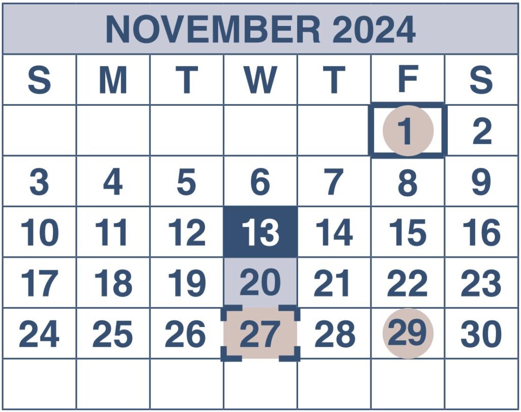 November 2024 - SSDI & SSI Payment Schedule