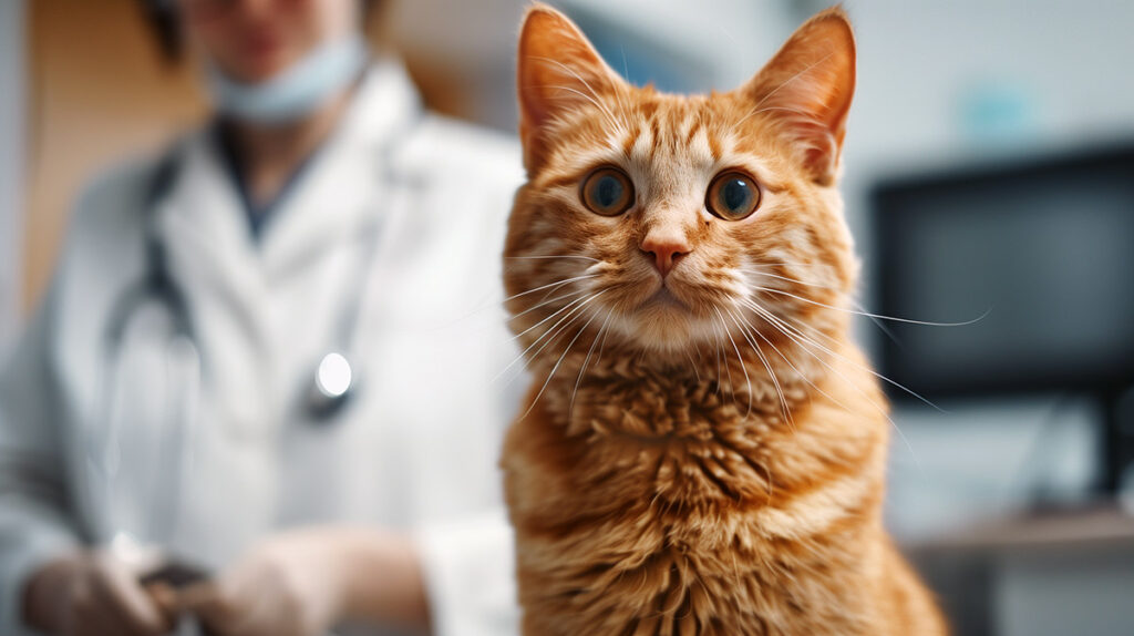 Pet Assure cat at the vet