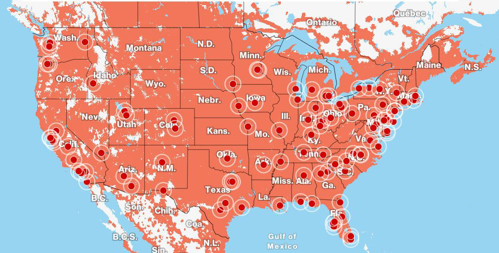 map of Verizon locations