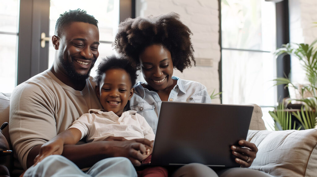 photo of family using Verizon 5G Internet