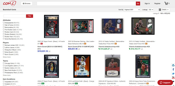 COMC Basketball Cards