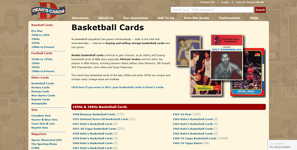 Deans Cards Basketball Cards