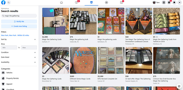 Facebook Marketplace MTG Cards