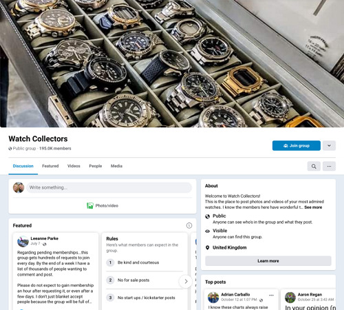 Facebook sell watches for cash