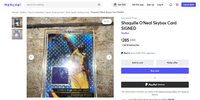 Mercari sell basketball cards