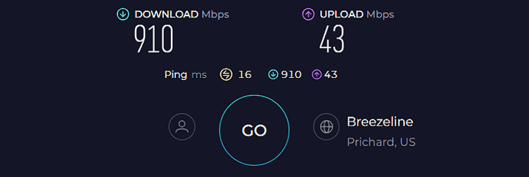 Motorola MB8611 Speed Test
