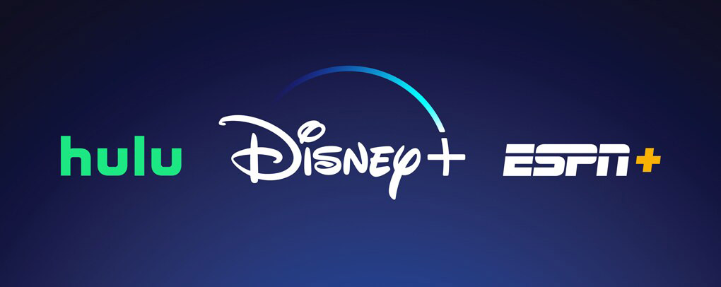 image of Hulu, Disney+ and ESPN+ logos
