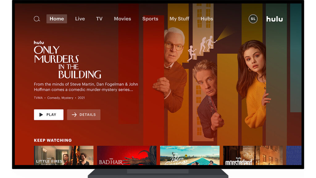 image of Hulu home screen