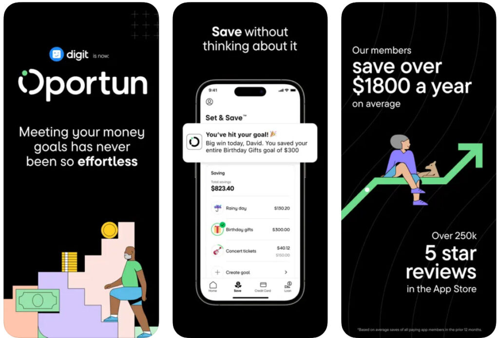 screenshot of the Oportun app