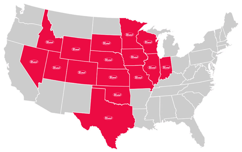 map of Rise Broadband locations