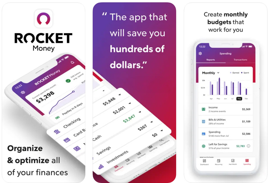 screenshot of the Rocket Money app