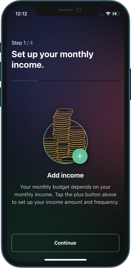 screenshot of PocketGuard set up process