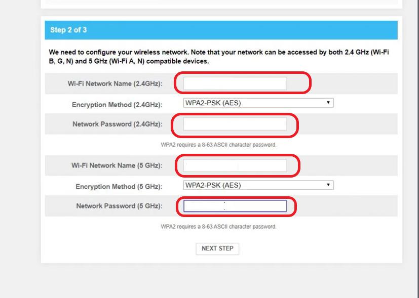 New ssid password
