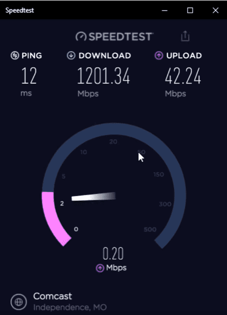 XB7 Speed Test