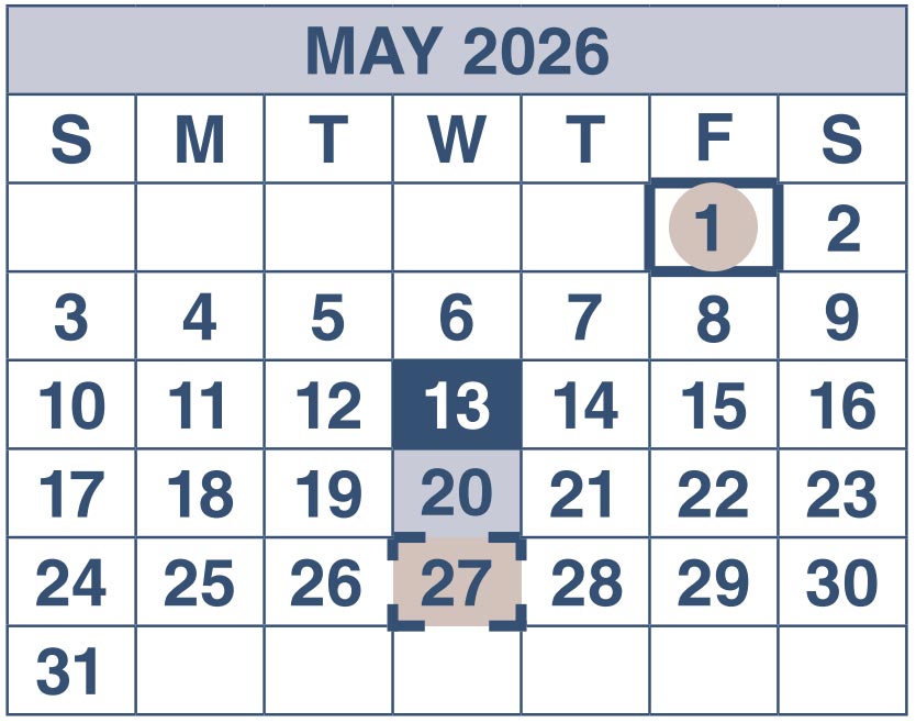 May 2026 - SSDI & SSI Payment Schedule