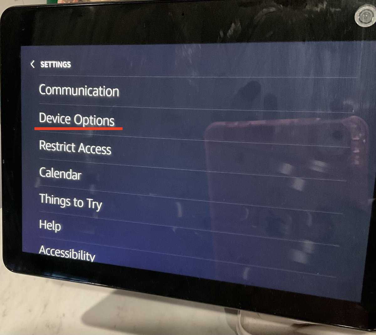 Where to Find Device Options on the Echo Show 10